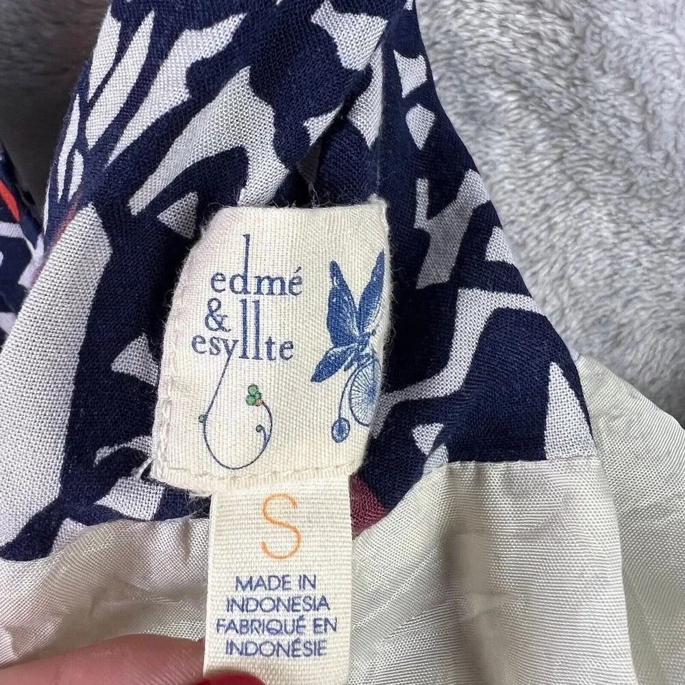 Anthropologie Edme and Esyllte‎ Dress Size Small Blue Tank Cross Back Boho Beach